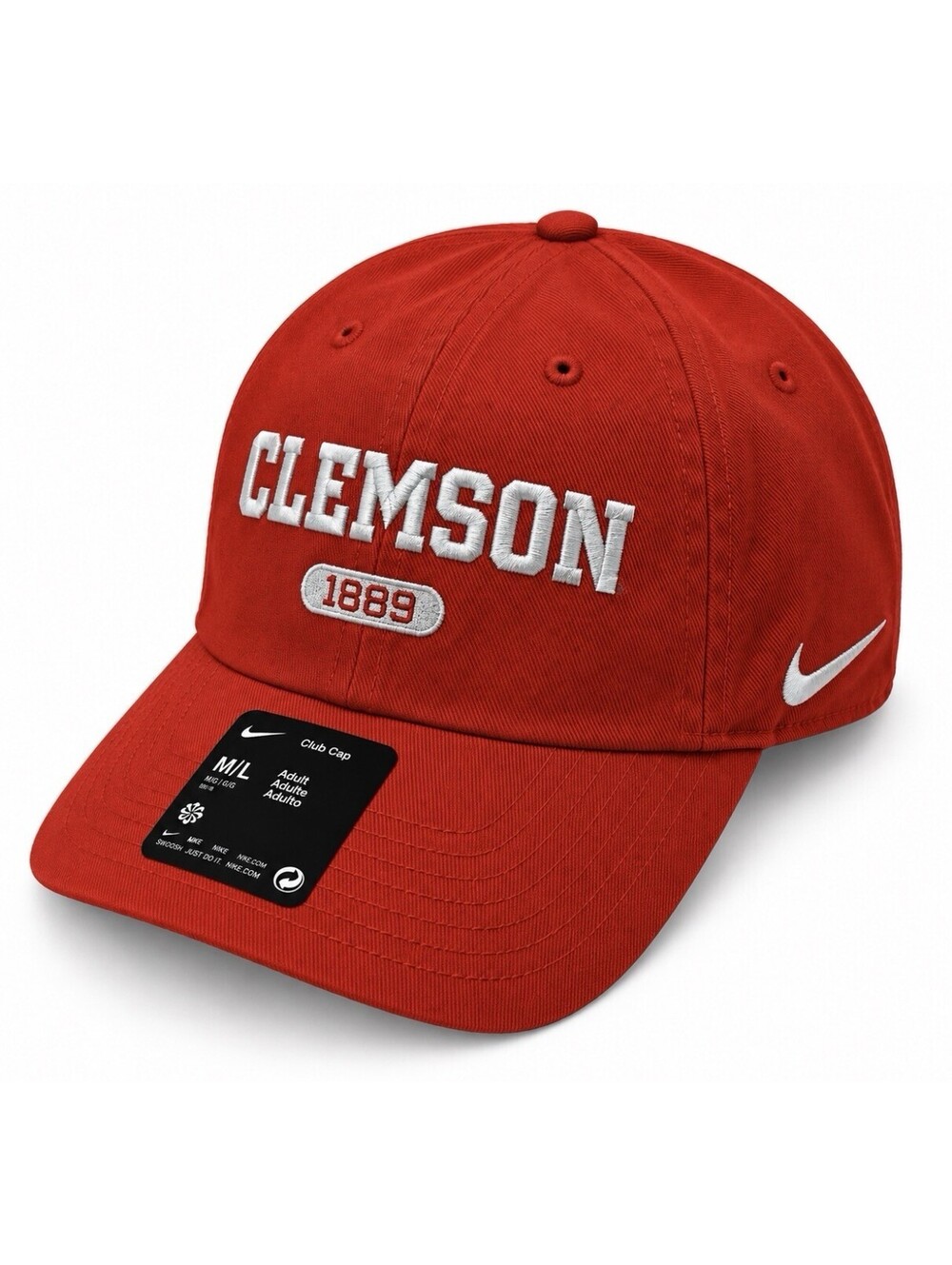 Clemson Tigers Hat Nike Club Cap Orange White Adjustable Sideline Cap NWT!